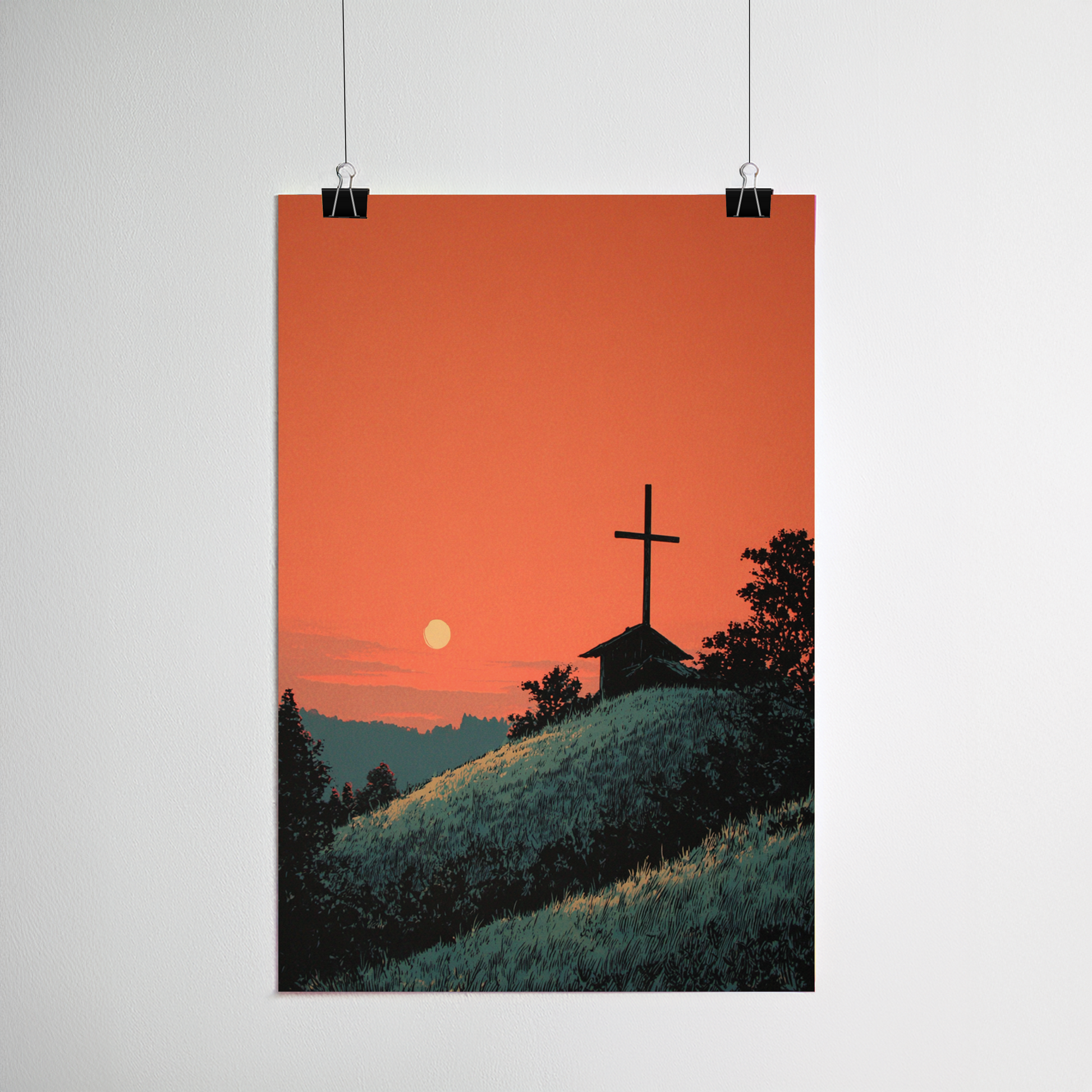 Upon the Hill print detail