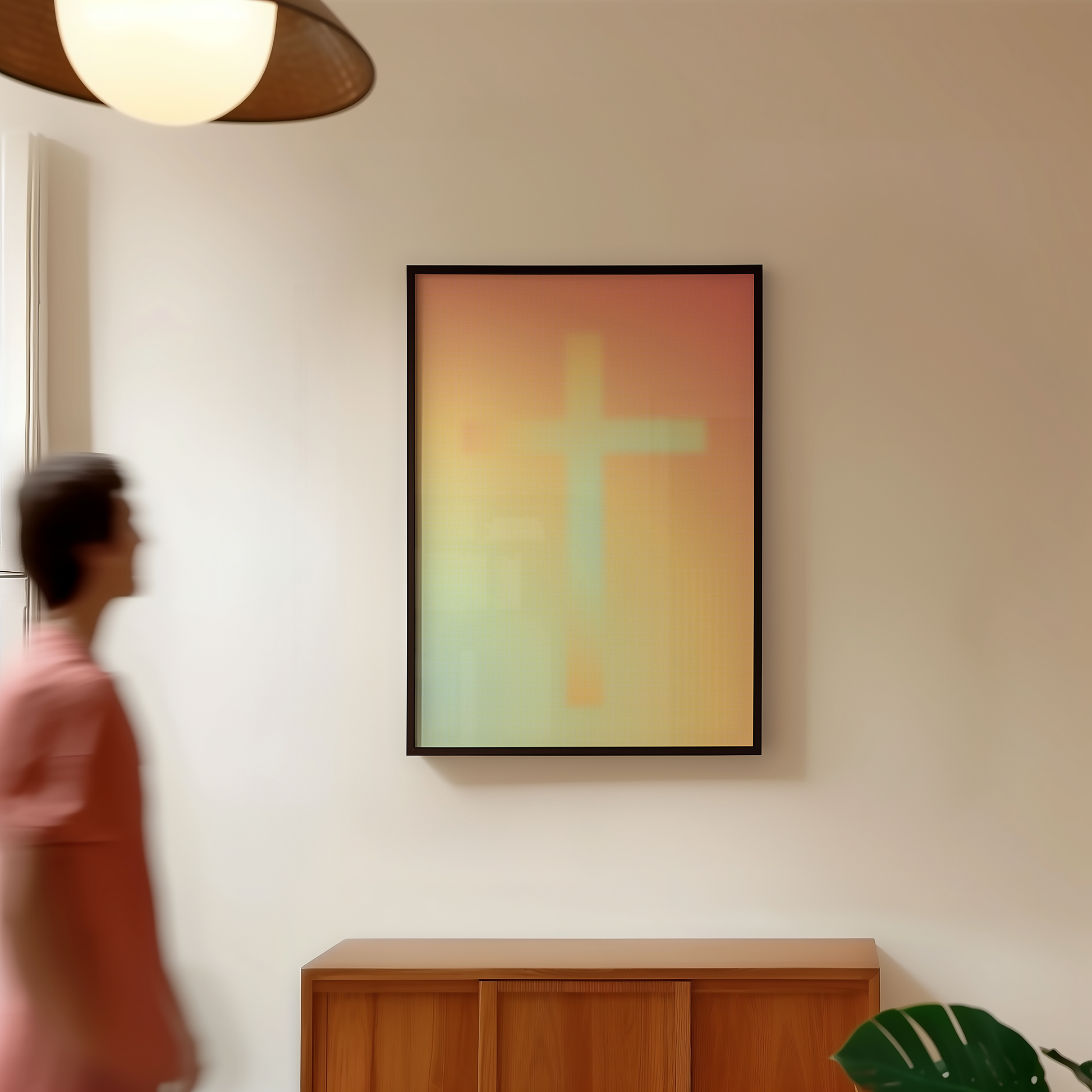 Gradient Cross print detail